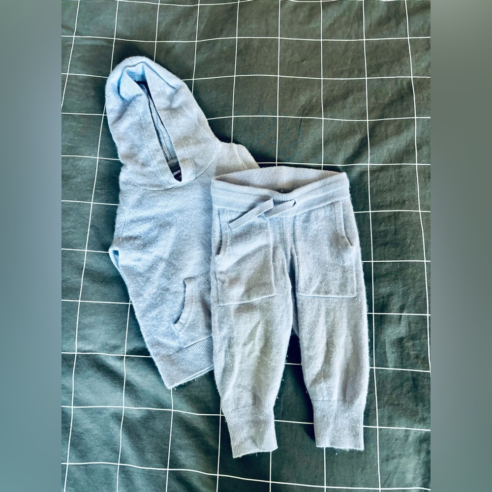 Quince Washable Cashmere Hoodie & Jogger Bundle - Lilac, 12-18 months